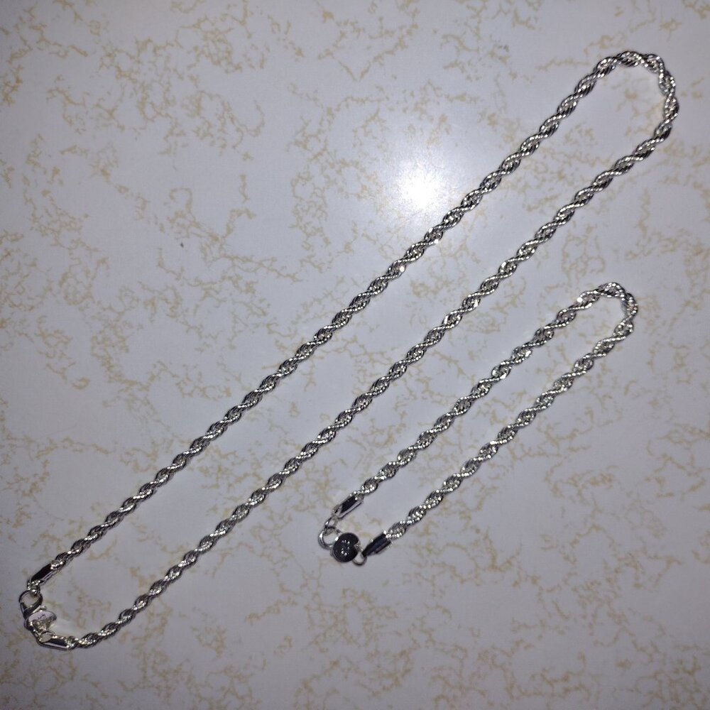 Elegant New Luxury Rope Twist Style Matching Necklace and Bracelet